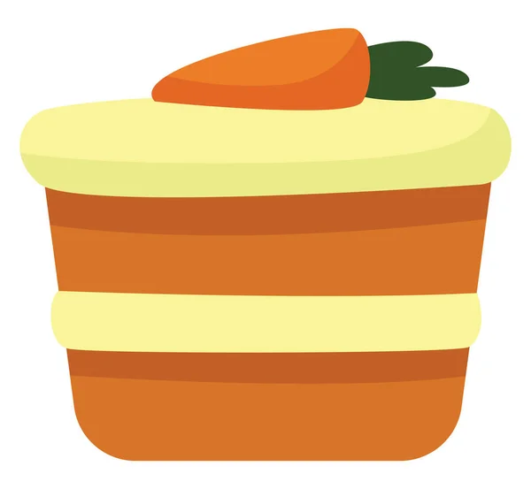 Karottenkuchen Illustration Vektor Auf Weißem Hintergrund — Stockvektor