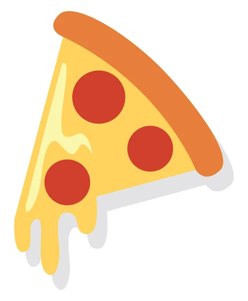 Peperoni Peynirli Pizza Illüstrasyon Beyaz Arka Planda Vektör — Stok Vektör