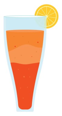 Camda kokteyl, illüstrasyon, beyaz arkaplanda vektör.