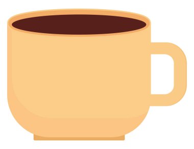 Kahverengi kahve, illüstrasyon, beyaz arkaplanda vektör..