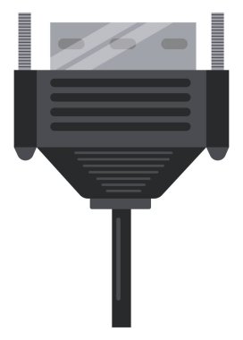 Bilgisayar kablosu, illüstrasyon, beyaz arkaplan üzerindeki vektör.