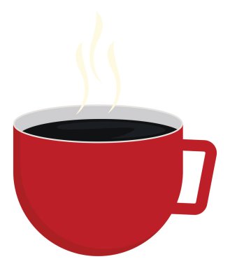 Siyah kahve, illüstrasyon, beyaz arka planda vektör.