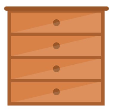 Kahverengi çekmece, illüstrasyon, beyaz arkaplanda vektör.