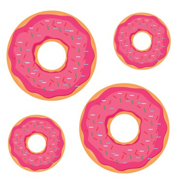 Şekerli çörekler, resimleme, beyaz arkaplanda vektör.