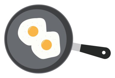 Kızarmış yumurta, illüstrasyon, beyaz arkaplanda vektör.