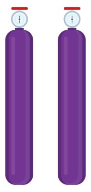 Mor gaz silindiri, illüstrasyon, beyaz arkaplan üzerindeki vektör.