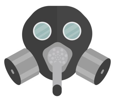 Gaz maskesi, illüstrasyon, beyaz arkaplan üzerindeki vektör.