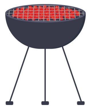 Barbekü ızgarası, illüstrasyon, beyaz arkaplanda vektör.