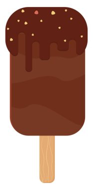 Çikolatalı dondurma, illüstrasyon, beyaz arka planda vektör.