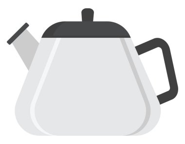 Beyaz çaydanlık, illüstrasyon, beyaz arkaplanda vektör.