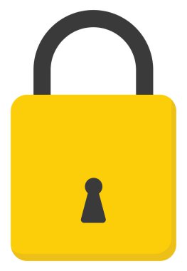 Altın kilit, illüstrasyon, beyaz arkaplanda vektör.