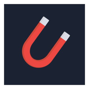 Beyaz arkaplanda mıknatıs, illüstrasyon, vektör.