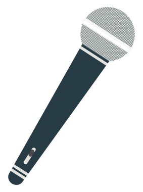 El mikrofonu, illüstrasyon, beyaz arkaplanda vektör.