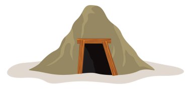 Askeri çadır, illüstrasyon, beyaz arkaplanda vektör.