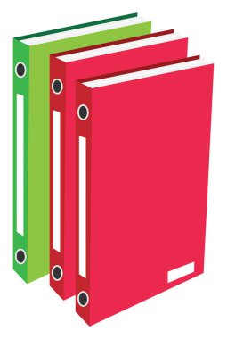 Ofis dosyaları, illüstrasyon, beyaz arkaplan üzerindeki vektör.