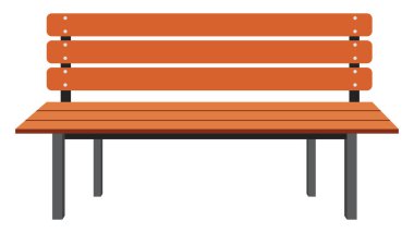 Park bankı, illüstrasyon, beyaz arkaplan vektörü.