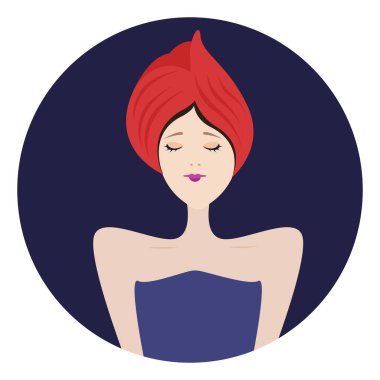 Kaplıcadaki kız, illüstrasyon, beyaz arkaplanda vektör.