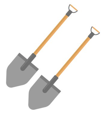 Bahçe küreği, illüstrasyon, beyaz arkaplanda vektör.