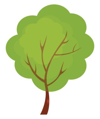 Yeşil ağaç, illüstrasyon, beyaz arkaplanda vektör.