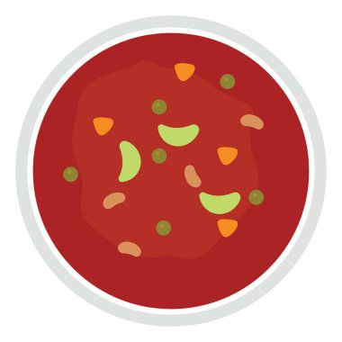 Vejetaryen çorbası, illüstrasyon, beyaz arka plan vektörü.