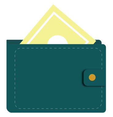 Cüzdan, illüstrasyon, beyaz arkaplan vektörü.