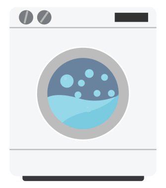 Çamaşır makinesi, illüstrasyon, beyaz arkaplan üzerindeki vektör.