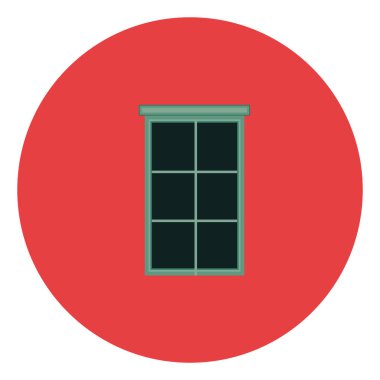 Yeşil pencere, illüstrasyon, beyaz arkaplan üzerindeki vektör.