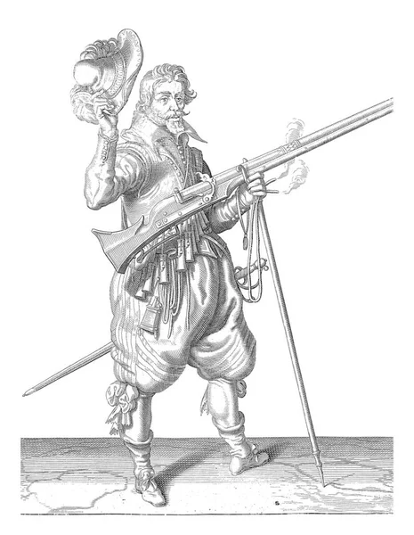 Een Soldaat Wacht Aan Rechterkant Met Een Musket Aan Zijn — Stockfoto