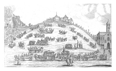 Protestanlar hakkında karikatür, 1657. Kiliseden ayrılıp cehenneme doğru yol alan her türlü Protestan ve günahkar kavramlarla dolu savaş arabaları, klasik oymalar..