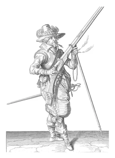 Guardian Soldier Holding His Musket His Right Hand Tilted Upward — 스톡 사진