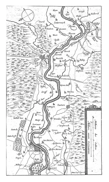 Map Wesel Environs Taken State Army Frederik Hendrik August 1629 — стокове фото