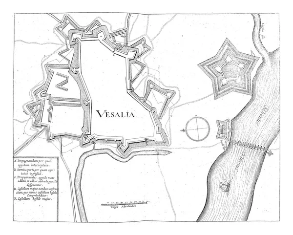 Wesel Şehrinin Haritası Devlet Ordusu Tarafından Ağustos 1629 Frederick Henry — Stok fotoğraf