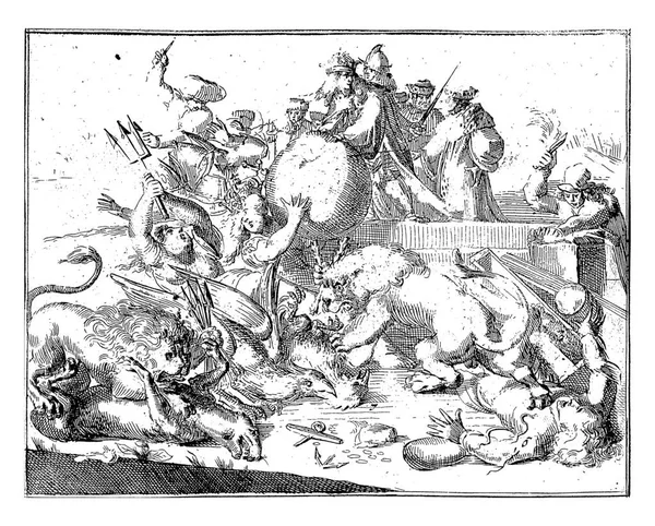 Respuesta Holandesa Caricatura Francesa Holanda Imprenta Francesa 1672 1673 Grabado —  Fotos de Stock