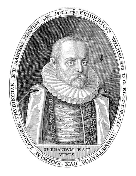 Retrato Frederico Guilherme Duque Saxen Weimar 1595 Gravura Vintage — Fotografia de Stock