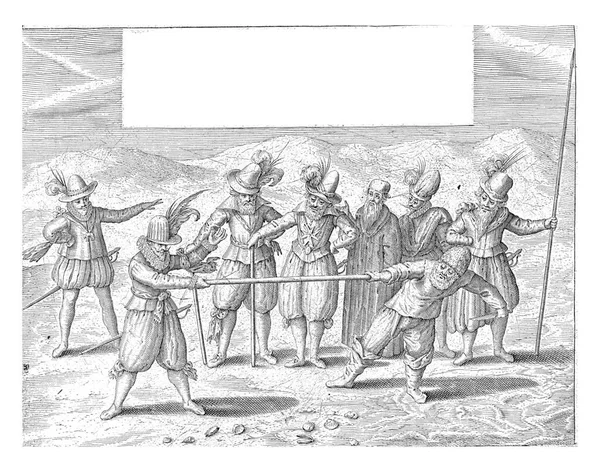Batalha Pela Vara Dourada 1608 Gravura Vintage — Fotografia de Stock