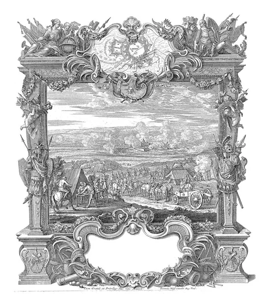 Landau Elfogása 1704 Évjárat Metszet — Stock Fotó