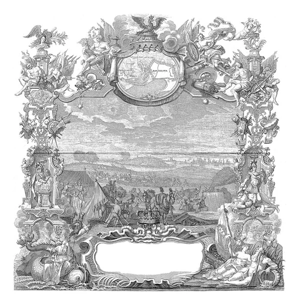 Relief Barcelona 1706 Vintage Engraving — Stock Photo, Image