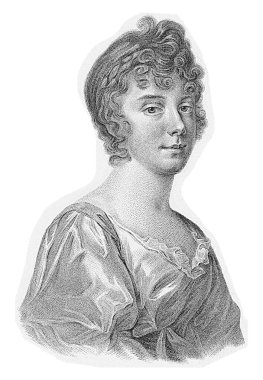 Portrait of Louise. In the bottom margin five lines of Dutch text. Bottom right 'Proefrint'. Underneath a loose signed signature with pen.