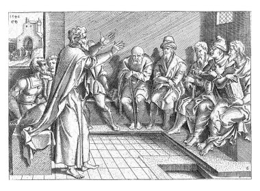 After his conversion and baptism, Paul preaches in the synagogues of Damascus. The Jews in Damascus distrust him and want to imprison him. They closed the city gates so that he cannot escape