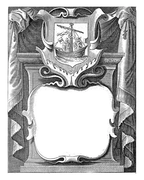 Altar Cartouche Title Top Coat Arms Amsterdam Cog Ship — Zdjęcie stockowe