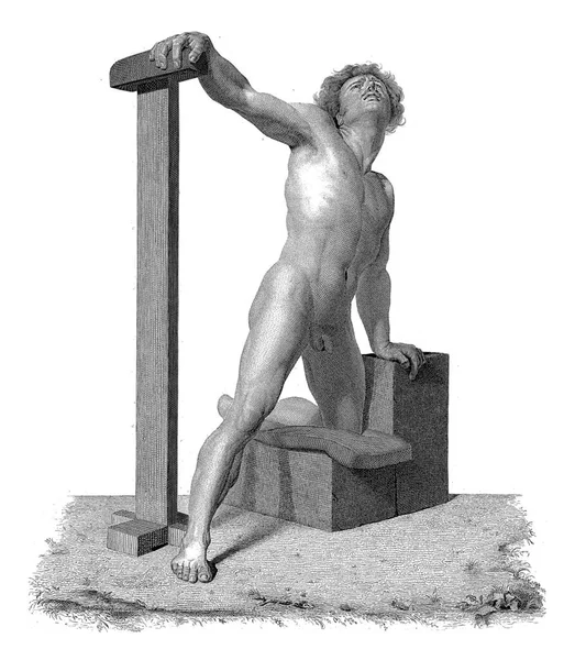 Study Male Nude Lubertus Teunis Van Deth 1842 — Foto Stock
