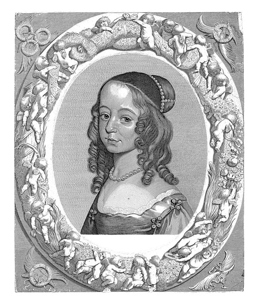 Portrait Henriette Catharina Her Name Title Frame Entirely Separately Engraved — Stock fotografie
