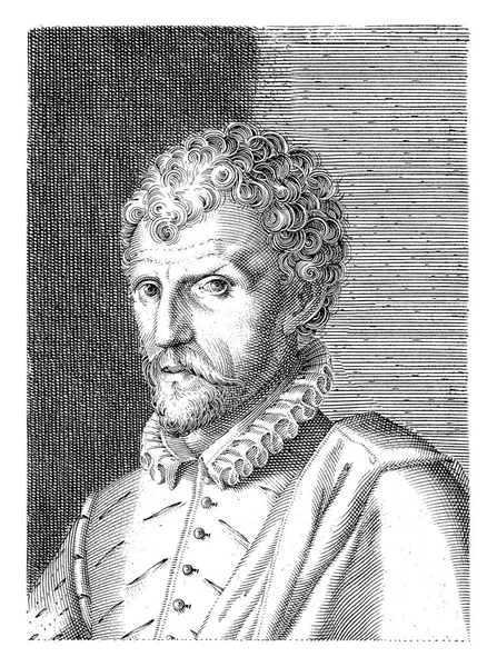 Bust Left Cornelis Cort Age Portrait Three Lines Latin Print — Φωτογραφία Αρχείου