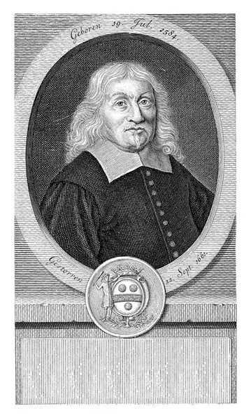 Bust Johann Casimir Kolbe Van Wartenberg Oval Family Crest Portrait — Fotografia de Stock