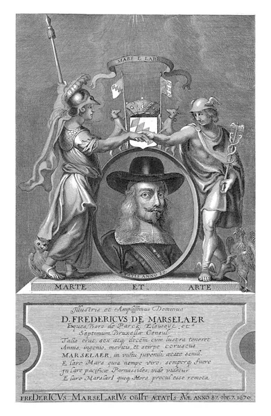 Portrait Bust Frederik Marselaer Mayor Brussels Marselaer Wearing Hat Sash — 图库照片