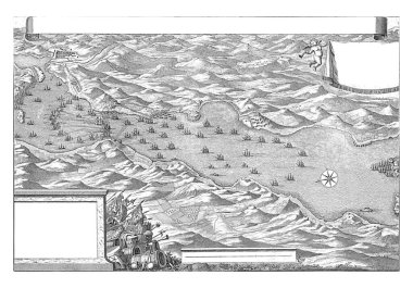 Map of the battle of Vigo that took place on October 23, 1702 between the English-Dutch and Spanish-French fleets.