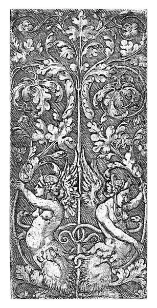 Ornament Mit Zwei Sphingen Monogrammistisch Jahrhundert 1520 1562 — Stockfoto
