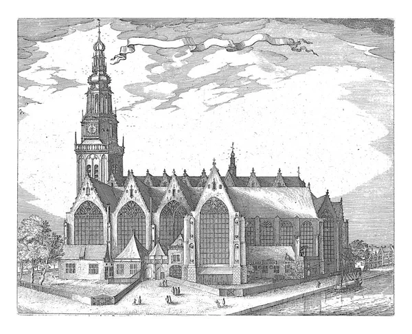 View Oude Kerk Also Known Sint Nicolaaskerk Amsterdam Few Figures — Zdjęcie stockowe