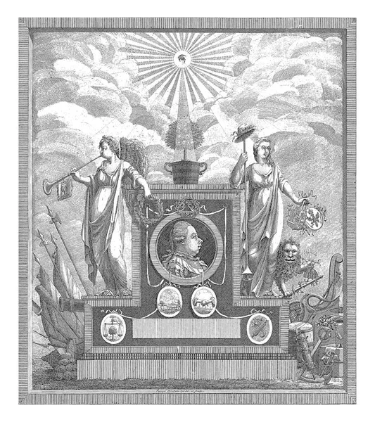 Алегорія Пам Ятником Честь Стадтгальтера Вілліама Відновлення Його Влади Зеленді — стокове фото