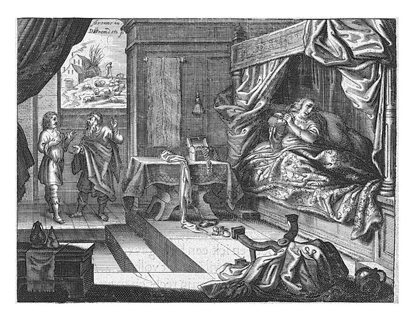 Lea Bed Praying Jacob Who Angry Laban Having Him Marry — Zdjęcie stockowe